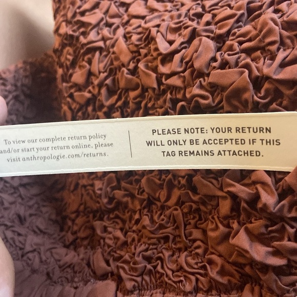 Anthropologie Mare Mare Smocked Crop Top Boho Neutral Sz S NEW 100% Cotton - Picture 4 of 5